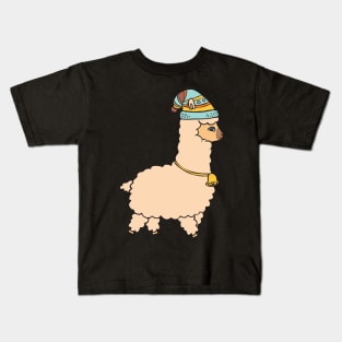 Cute Alpaca with a hat. Kids T-Shirt